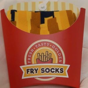 Funny Socks French Fries Fancy Box Socks Size 8-12 Men’s Crew New in Box Tags.